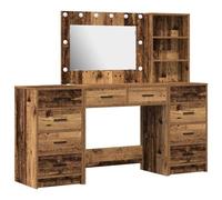 Vidaxl Ensemble De Coiffeuse 3 Pièces Avec Led En Bois Ancien En Bois D'ingénierie