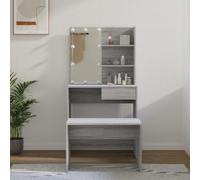Vidaxl Ensemble De Coiffeuse Avec Led Sonoma Gris Bois D'ingénierie Marron