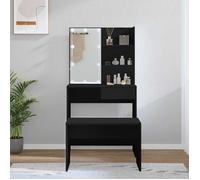 vidaXL Ensemble de Coiffeuse avec LED, Table Cosmétique avec Miroir et Tabouret, Bureau de Maquillage Chambre à Coucher, 3114108