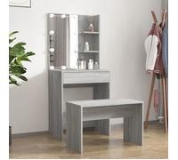 vidaXL Ensemble de coiffeuse 3114137 avec LED Sonoma Gris