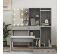 Ensemble de coiffeuse avec LED Sonoma gris Bois d'ingénierie3114105