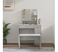 vidaXL Ensemble de coiffeuse 3114118 – Coiffeuse LED avec table à bijoux, Gris béton