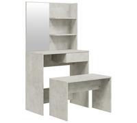 vidaXL Ensemble de Coiffeuse Table de Maquillage Tabouret Table de Coiffeuse Meuble de Chambre à Coucher Intérieur Gris 3114142