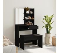 Vidaxl Ensemble De Coiffeuse Noir 74,5x40x141 Cm Multicolore