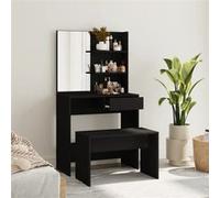 vidaXL Ensemble de Coiffeuse, Table de Maquillage avec Tabouret et Miroir, Coiffeuse Cosmétique Chambre à Coucher, Moderne, 3114140