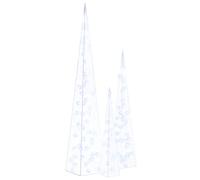 vidaXL Ensemble de cônes lumineux LED en acrylique décoratif bleu 60/90/120cm