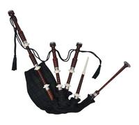 vidaXL Ensemble de cornemuse écossaise bois de sheesham Housse tartan vert noir 70044