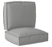 vidaXL Ensemble de Coussins de Palette 2 pièces en Tissu Oxford Gris