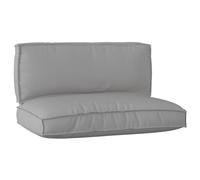 vidaXL Lot de 2 coussins pour palettes - Gris - En polyester - Housses amovibles