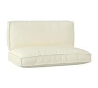 vidaXL Ensemble de Coussins de Palette de 2 pièces Crème en Tissu Oxford