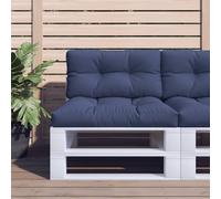 vidaXL Ensemble de Coussins en Palette, Galette de Siège Imperméable, Coussin de Jardin, Décoration d'Extérieur Terrasse, Bleu Marine 70x40x12 cm Tissu