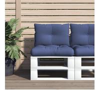 vidaXL Ensemble de Coussins en Palette Bleu Marine 60x38x13 cm Tissu