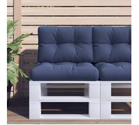 Ensemble de Coussins en Palette Galette de Siège Bleu Marine Tissu vidaXL