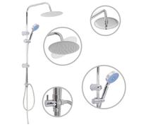 vidaXL Ensemble de douche à deux têtes avec douchette en acier inoxydable Gris G