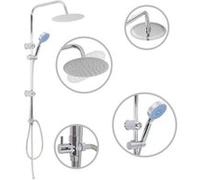 vidaXL Ensemble de douche à deux têtes avec douchette en acier inoxydable Gris G
