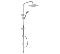 vidaXL Ensemble de Douche à Deux Têtes avec Douchette Douche à Main Pomme de Douche Carrée Réglable Maison Salle de Bain Intérieur 95 cm