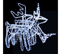 vidaXL Ensemble de figurines de rennes de Noël 3 pcs Blanc froid