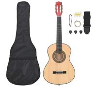 vidaXL Jeu de guitare classique – Instrument d'apprentissage 8 pcs pour enfants et débutants 1/2 34"