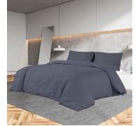 Ensemble de Housse de Couette Anthracite 140x200 cm Coton Literie vidaXL