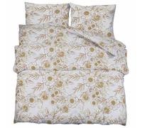 vidaXL Ensemble de housse de couette Blanc et Marron 200x200 cm Coton