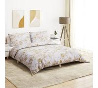 Vidaxl Ensemble De Housse De Couette Blanc Et Marron 240x220 Cm Coton