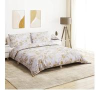 vidaXL Ensemble de housse de couette blanc et marron 260x240 cm Coton 136408
