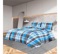 vidaXL Ensemble de housse de couette Bleu et gris 200x200 cm Coton136063