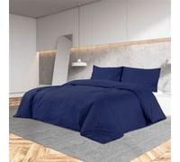 vidaXL Ensemble de housse de couette Bleu marine 260x240 cm Microfibre136004