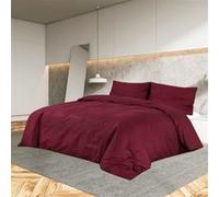 vidaXL Ensemble de housse de couette Bordeaux 135x200 cm Coton136181 Rouge G