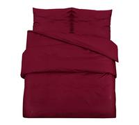 vidaXL Ensemble de housse de couette microfibre Bordeaux 260x240 cm avec taie d'oreiller