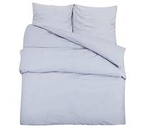 vidaXL Ensemble de Housse de Couette Ensemble de Literie et Taie d’Oreiller Chambre à Coucher Maison Intérieur Gris 155x220 cm Coton