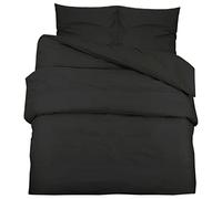 vidaXL Ensemble de Housse de Couette Ensemble de Literie et Taie d’Oreiller Chambre à Coucher Maison Intérieur Noir 200x220 cm Coton