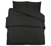 vidaXL Ensemble de Housse de Couette Ensemble de Literie Taie d’Oreiller Chambre à Coucher Maison Intérieur Noir 240x220 cm Microfibre Légère