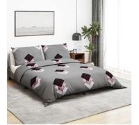 vidaXL Ensemble de housse de couette Gris 140x200 cm Coton 136462
