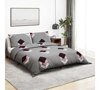 vidaXL Ensemble de housse de couette 136462 gris 140x200 cm coton
