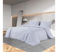 Ensemble de housse de couette Gris 140x200 cm Microfibre légère