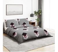 vidaXL Ensemble de housse de couette 136472 Coton 200x220 cm Gris