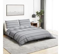 vidaXL Ensemble de Housse de Couette Gris 200x220 cm Coton