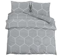 vidaXL Ensemble de housse de couette Gris 225x220 cm Coton