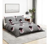 Vidaxl Ensemble De Housse De Couette Gris 260x220 Cm Coton