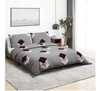 vidaXL Ensemble de housse de couette Coton Gris 260 x 240 cm