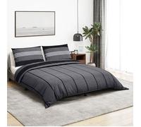 vidaXL Ensemble de housse de couette 136418 Gris foncé 200x200 cm Coton