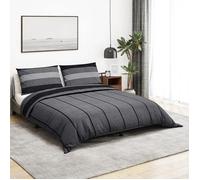 vidaXL Ensemble de housse de couette gris foncé 200x200 cm Coton 136426