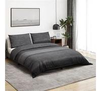 vidaXL Ensemble de housse de couette Gris foncé 200x200 cm Coton