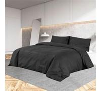vidaXL Ensemble de housse de couette 136119 Coton Noir 155 x 220 cm