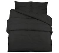 Vidaxl Ensemble De Housse De Couette Noir 155x220 Cm Microfibre Légère