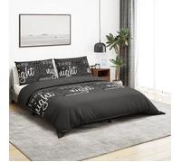 vidaXL Ensemble de housse de couette Noir 200x200 cm Coton