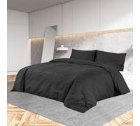Vidaxl Ensemble De Housse De Couette Noir 200x200 Cm Microfibre Lã©Gã¿Re