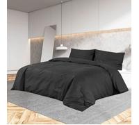 vidaXL Ensemble de housse de couette Microfibre légère 200x200 cm Noir