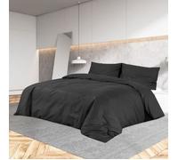 vidaXL Ensemble de housse de couette coton Noir 200x220 cm avec taie d'oreiller
